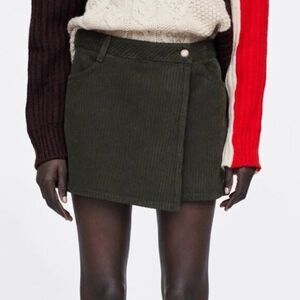 Zara Dark Green Courderoy Skort